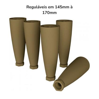 Imagem de Kit 5 Pes Conico Regulaveis Para Cozinha Americana O945 Bronze Henn