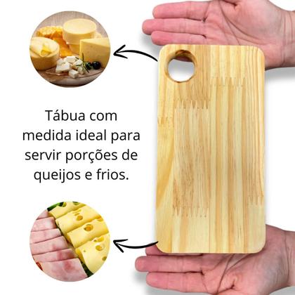 Imagem de Kit 5 Petisqueiras Em Madeira Pinus 23x12 Para Servir Queijos E Frios