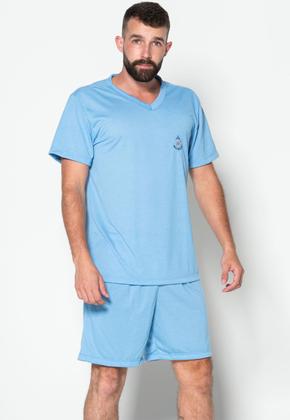 Imagem de Kit 5 Pijamas Gola V Masculino Fechado Conjunto Curto