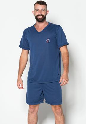 Imagem de Kit 5 Pijamas Gola V Masculino Fechado Conjunto Curto