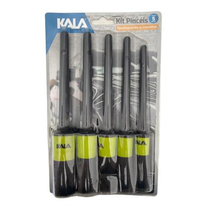 Imagem de Kit 5 Pincéis Detalhamento Automotivo Limpeza Interna E Externa