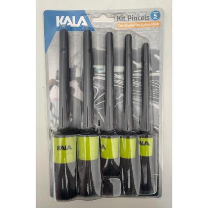 Imagem de Kit 5 Pincéis Detalhamento Automotivo Limpeza Interna E Externa