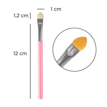 Imagem de Kit 5 Pincéis Maquiagem Rosa Rosto Make-Up Pó Sombra Batom