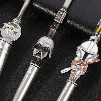 Imagem de Kit 5 Pinceis Para Maquiagem Star Wars Super Luxo Make Feminina Edição Premium