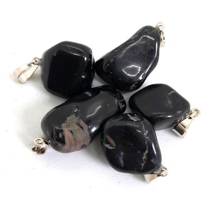 Imagem de Kit 5 Pingentes Ônix Força Física e Mental Pedra do Poder