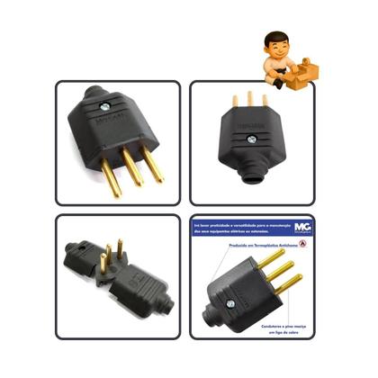 Imagem de KIT 5 Pino macho MG 2P+T 10A Preto (PLDI-3)