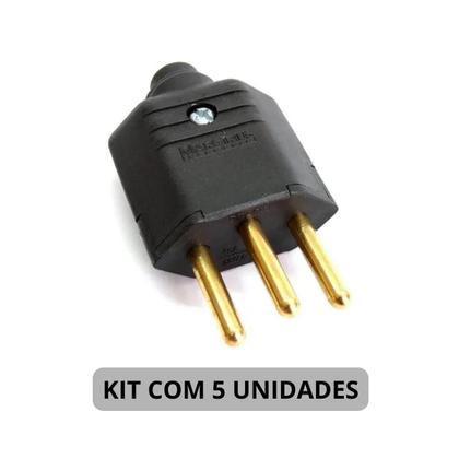 Imagem de KIT 5 Pino macho MG 2P+T 10A Preto (PLDI-3)