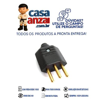 Imagem de KIT 5 Pino macho MG 2P+T 10A Preto (PLDI-3)