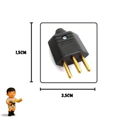 Imagem de KIT 5 Pino macho MG 2P+T 10A Preto (PLDI-3)