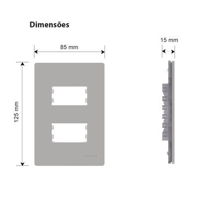 Imagem de Kit 5 Placa 4x2 2P Sep. com Suporte Gris Infiniti Margirius