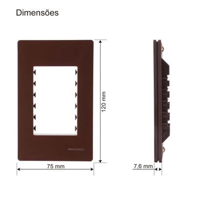 Imagem de Kit 5 Placa 4x2 3 Posto c/ Suporte Marrom Infiniti MarGirius
