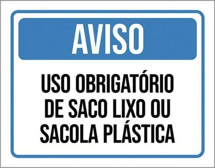 Imagem de Kit 5 Placas Aviso Uso Obrigatório Saco Lixo 36X46