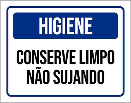 Imagem de Kit 5 Placas Higiene Conserve Limpo Não Sujando Azul