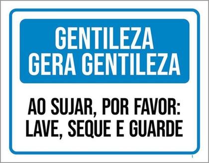 Imagem de Kit 5 Placas Sinalização - Gentileza Gera Gentileza Louça