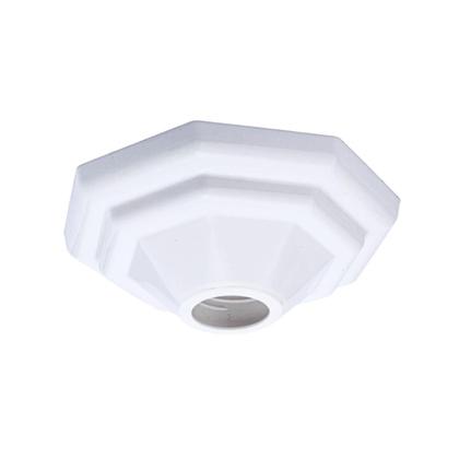 Imagem de Kit 5 Plafon Branco Luminária Plafonier Pirâmide Paflon Teto Sobrepor Lâmpada Led Soquete E27 Bocal Porcelana Bivolt 100w Sala Quarto Garagem Banheiro