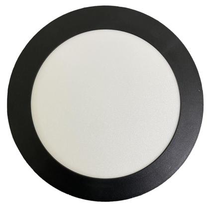 Imagem de Kit 5 Plafon Redondo Embutir 12w Preto Branco Frio 6500K