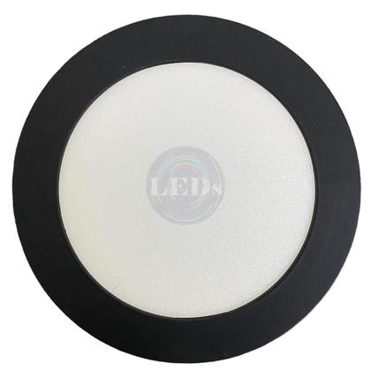 Imagem de Kit 5 Plafon Redondo Sobrepor 6w Preto Branco Quente 3000K