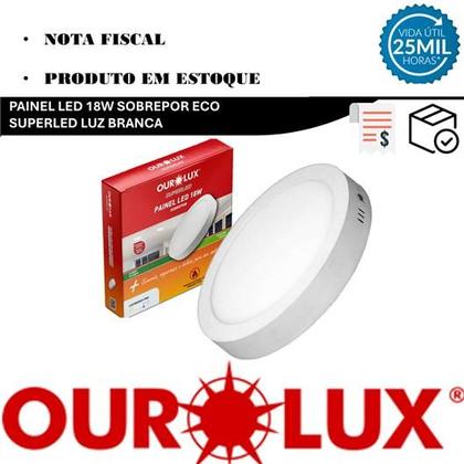 Imagem de Kit 5 Plafon Sobrepor Redondo Led 18w Branco Frio 6500k