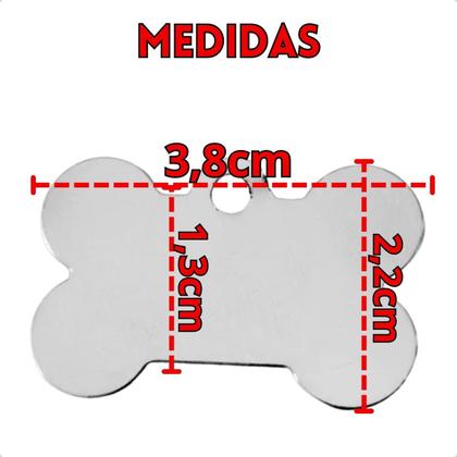 Imagem de Kit 5 Plaquinhas Pet Média Identificação P/ Coleira Tag Estimação