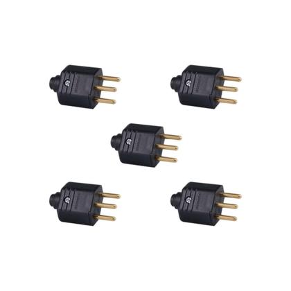 Imagem de Kit 5 Plug 2P+T 10A 250V PB Preto Margirius 17728