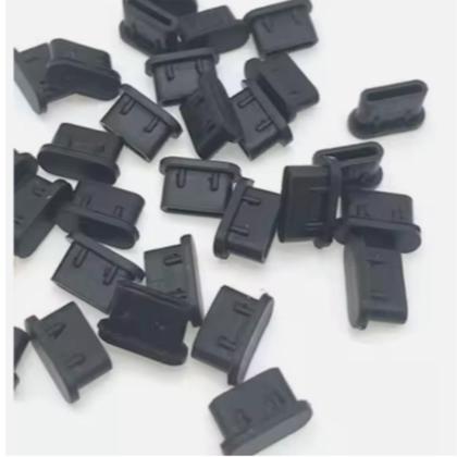 Imagem de Kit 5 Plug de poeira para celular USB tipo C Silicone anti sujeira durabilidade maior