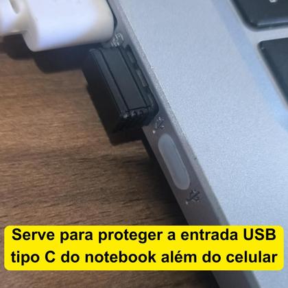 Imagem de Kit 5 Plug de poeira para celular USB tipo C Silicone anti sujeira durabilidade maior
