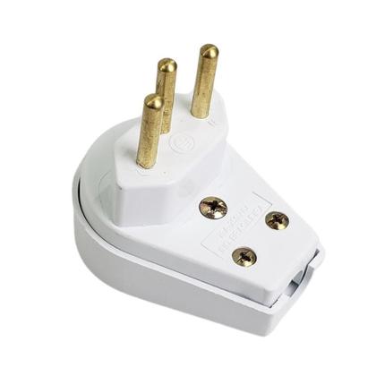 Imagem de Kit 5 Plug Macho Gigante 3 Pinos + Tomada Fêmea 10A Branca - Ilumi