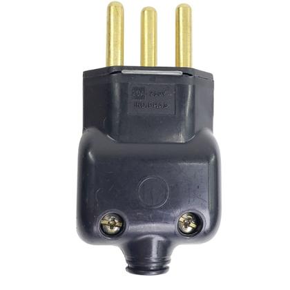 Imagem de Kit 5 Plugue Macho 3 Pinos 2P+T + Tomada Fêmea 20A Preto
