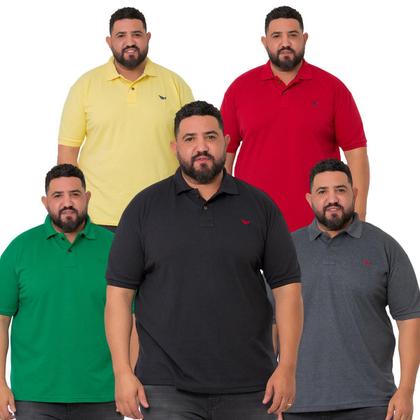 Imagem de Kit 5 Polo Plus size Semana Completa de Estilo aproveite