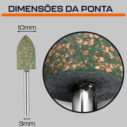 Imagem de Kit 5 Ponta Montada 4-10Mm Cônica Borracha Gergelim Retífica