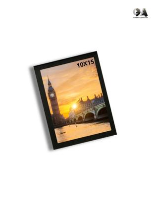 Imagem de Kit 5 Porta Retratos 10x15 A6 Moldura Preta Com Vidro