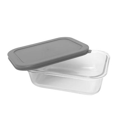 Imagem de Kit 5 Pote De Vidro Com Tampa Hermética Marmita Retangular 1000ml