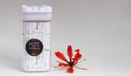Imagem de Kit 5 Pote Hermético Acrílico Quadrado Transparente