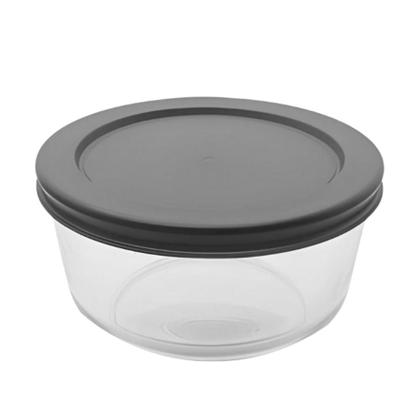 Imagem de Kit 5 Pote Tigela De Vidro Bowl Redondo Com Tampa Hermética Marmita Fit 230ml