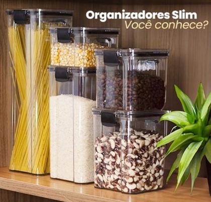 Imagem de Kit 5 Potes Acrílico Herméticos Porta-Mantimentos com Tampa com Trava