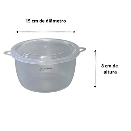 Imagem de Kit 5 Potes Com Tampa Conjunto Plástico 1 Litro Mantimento Vasilha Transparente
