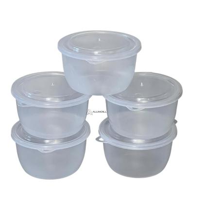 Imagem de Kit 5 Potes Com Tampa Conjunto Plástico 1 Litro Mantimento Vasilha Transparente