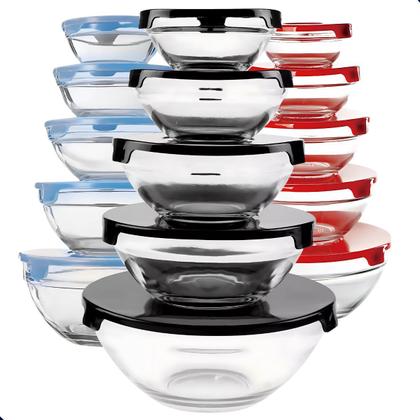 Imagem de Kit 5 Potes de Vidro com Tampa Hermética  Armazenamento de Alimentos