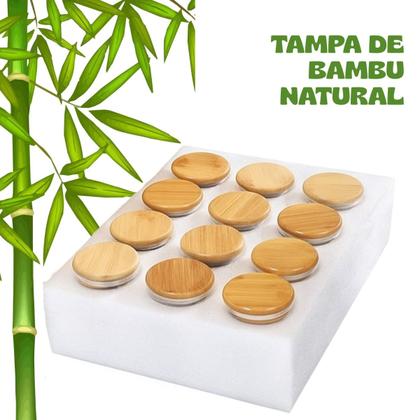 Imagem de Kit 5 Potes de Vidro Herméticos com Tampa de Bambu Organizador para Mantimentos Grãos Café Massas e Cereais Tippi