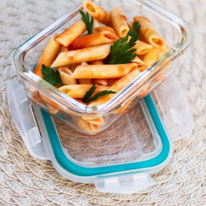 Imagem de Kit 5 Potes Hermético de Vidro Borossilicato Marmita 1000ml Vasilha Alimentos Retangular