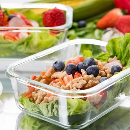 Imagem de Kit 5 Potes Hermético de Vidro Borossilicato Marmita 1000ml Vasilha Alimentos Retangular