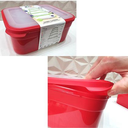 Imagem de Kit 5 Potes Herméticos com Tampa Freezer Microondas Geladeira Organizador de Mantimentos  500ml 1L 2L 3L 5L Super Resistente
