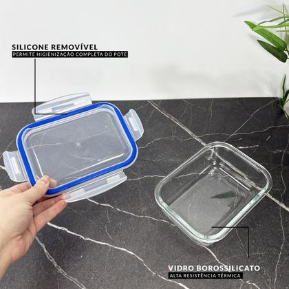 Imagem de Kit 5 Potes Herméticos Marmita de Vidro 640ml