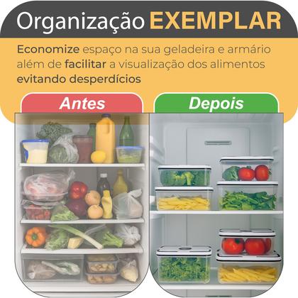 Imagem de Kit 5 Potes Herméticos Transparentes Para Frezzer E Microondas Linha Premium