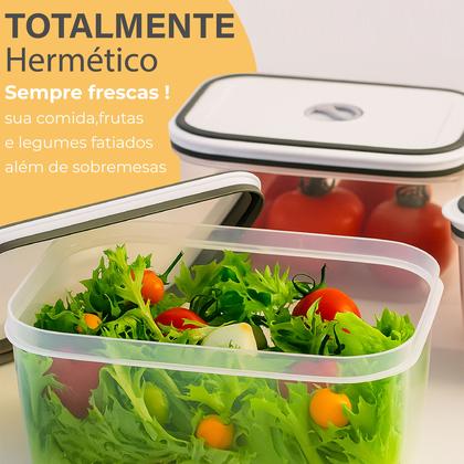 Imagem de Kit 5 Potes Herméticos Transparentes Para Frezzer E Microondas Linha Premium