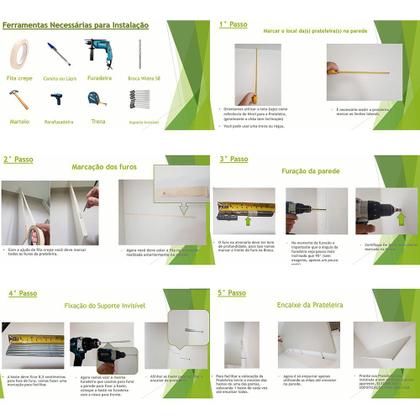 Imagem de Kit 5 Prateleiras U Mdf 45x15 Tabaco  Nicho Livros Revista