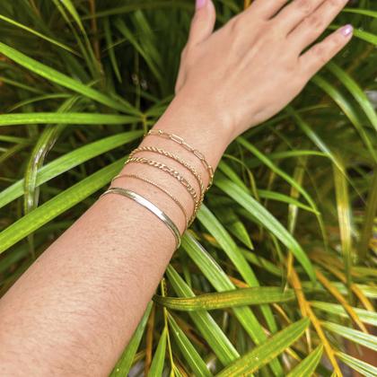 Imagem de Kit 5 Pulseiras Folheadas a Ouro 18k