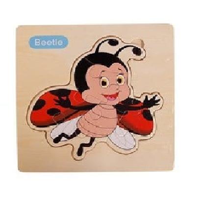 Imagem de Kit 5 QuebraCabeças Infantil de Madeira 3D Montessori Didático QuebraCabeça educativo