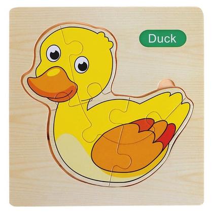 Imagem de Kit 5 QuebraCabeças Infantil de Madeira 3D Montessori Didático QuebraCabeça educativo