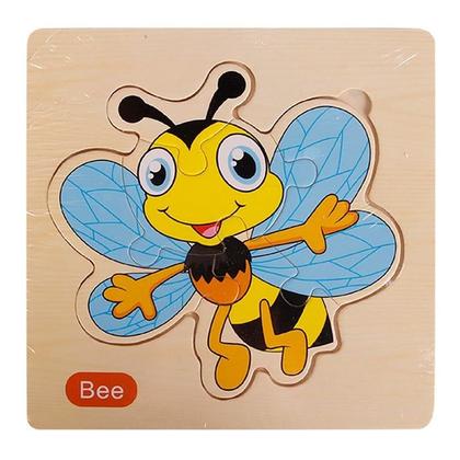 Imagem de Kit 5 QuebraCabeças Infantil de Madeira 3D Montessori Didático QuebraCabeça educativo